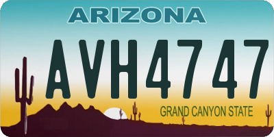 AZ license plate AVH4747