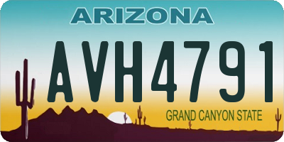AZ license plate AVH4791