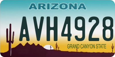AZ license plate AVH4928