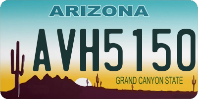 AZ license plate AVH5150