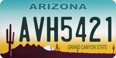 AZ license plate AVH5421