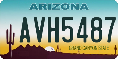 AZ license plate AVH5487