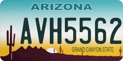 AZ license plate AVH5562