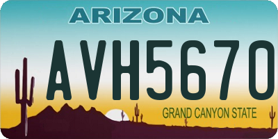 AZ license plate AVH5670