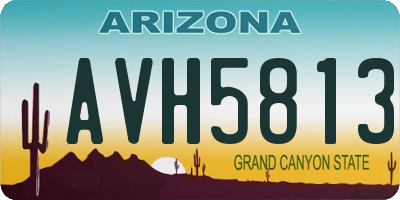 AZ license plate AVH5813