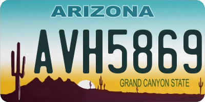 AZ license plate AVH5869