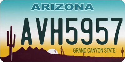 AZ license plate AVH5957