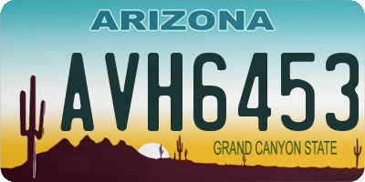AZ license plate AVH6453