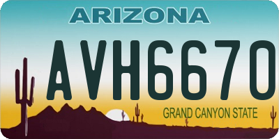 AZ license plate AVH6670