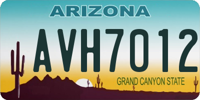 AZ license plate AVH7012