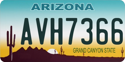 AZ license plate AVH7366