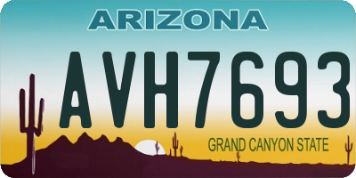 AZ license plate AVH7693