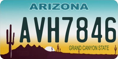 AZ license plate AVH7846
