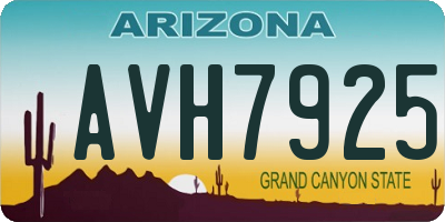 AZ license plate AVH7925