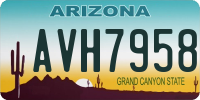 AZ license plate AVH7958