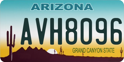 AZ license plate AVH8096