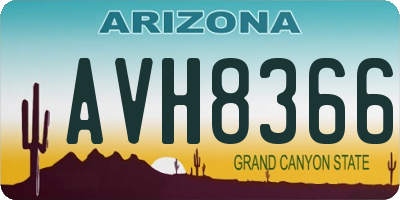 AZ license plate AVH8366