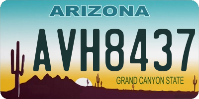 AZ license plate AVH8437