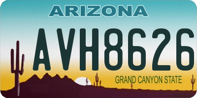 AZ license plate AVH8626