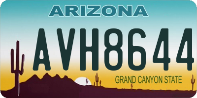 AZ license plate AVH8644