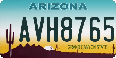 AZ license plate AVH8765