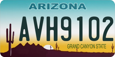 AZ license plate AVH9102