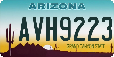 AZ license plate AVH9223