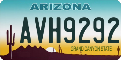 AZ license plate AVH9292
