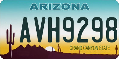 AZ license plate AVH9298