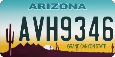 AZ license plate AVH9346
