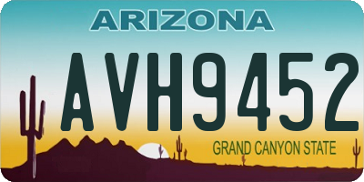 AZ license plate AVH9452