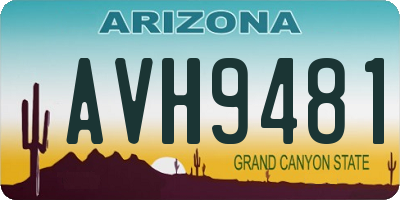 AZ license plate AVH9481