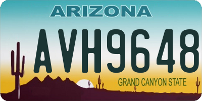 AZ license plate AVH9648