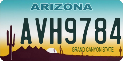 AZ license plate AVH9784