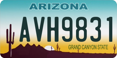 AZ license plate AVH9831