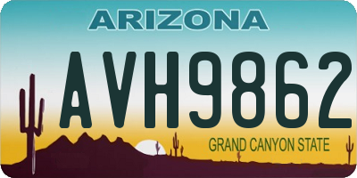 AZ license plate AVH9862