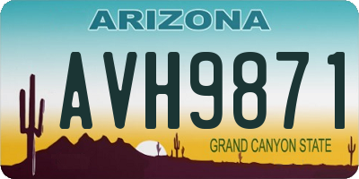 AZ license plate AVH9871