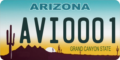 AZ license plate AVI0001
