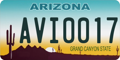AZ license plate AVI0017