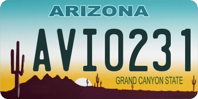 AZ license plate AVI0231