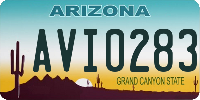 AZ license plate AVI0283