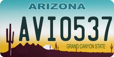 AZ license plate AVI0537