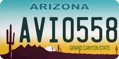 AZ license plate AVI0558