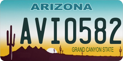 AZ license plate AVI0582