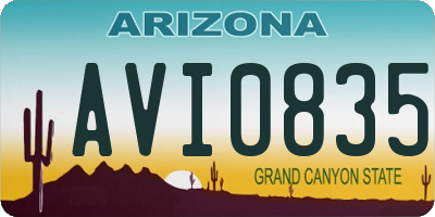 AZ license plate AVI0835