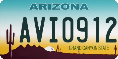 AZ license plate AVI0912