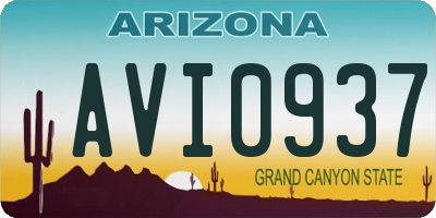 AZ license plate AVI0937