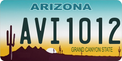 AZ license plate AVI1012