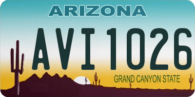 AZ license plate AVI1026