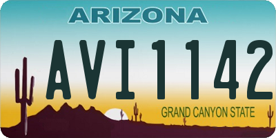AZ license plate AVI1142